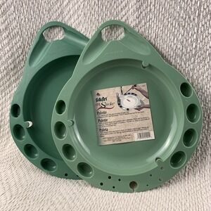 Lot Of 2 Plaid Folk Art One-Stroke Paint Palette 9" Plate 1001 Painting Artist